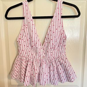 Zara Blouse w/Flowers & Stripes